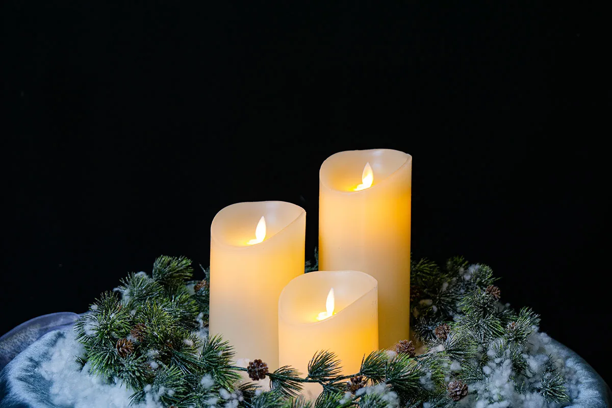 LED kaarsen set van 3 – Ivoor