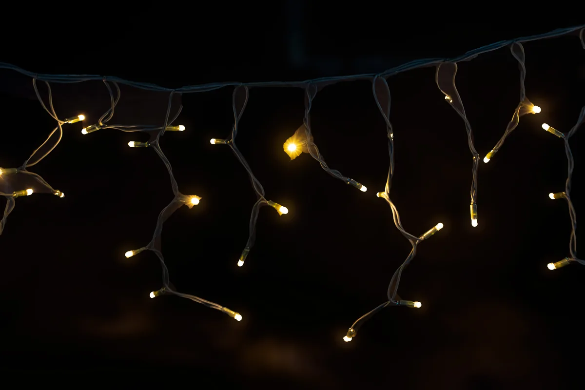 Microled ijspegelverlichting 3 meter / 50 cm warm wit, wit draad