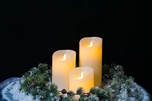 LED kaarsen set van 3 – Ivoor