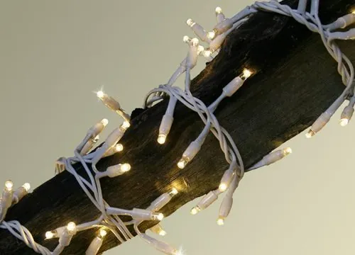 Clusterverlichting 3 meter warm wit, groene kabel